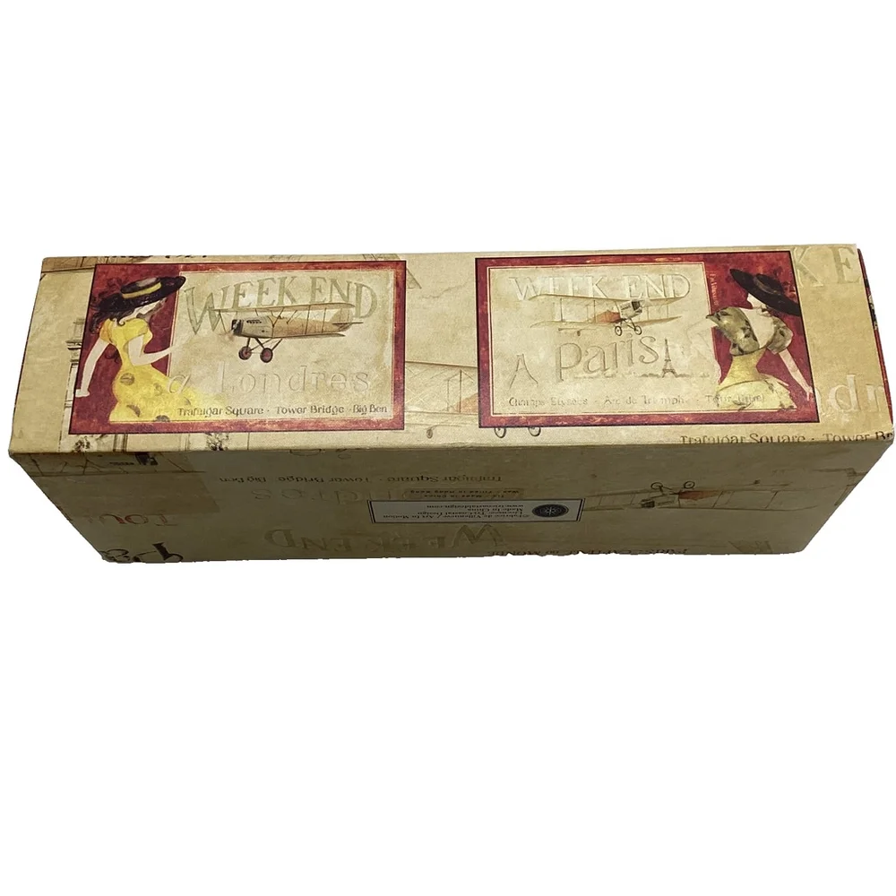3 Candle Tins Honey Vanilla Vintage Paris Artwork NIB